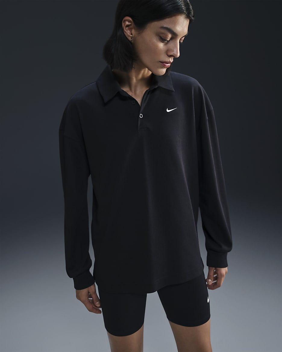 Nike Sportswear Essential Women s Oversized Long Sleeve Polo. Nike